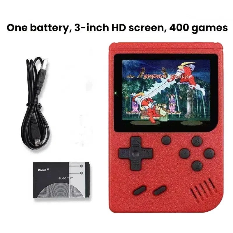 Retro Handheld Game Console 400 Built-in Games Rechargeable TV Output Portable
