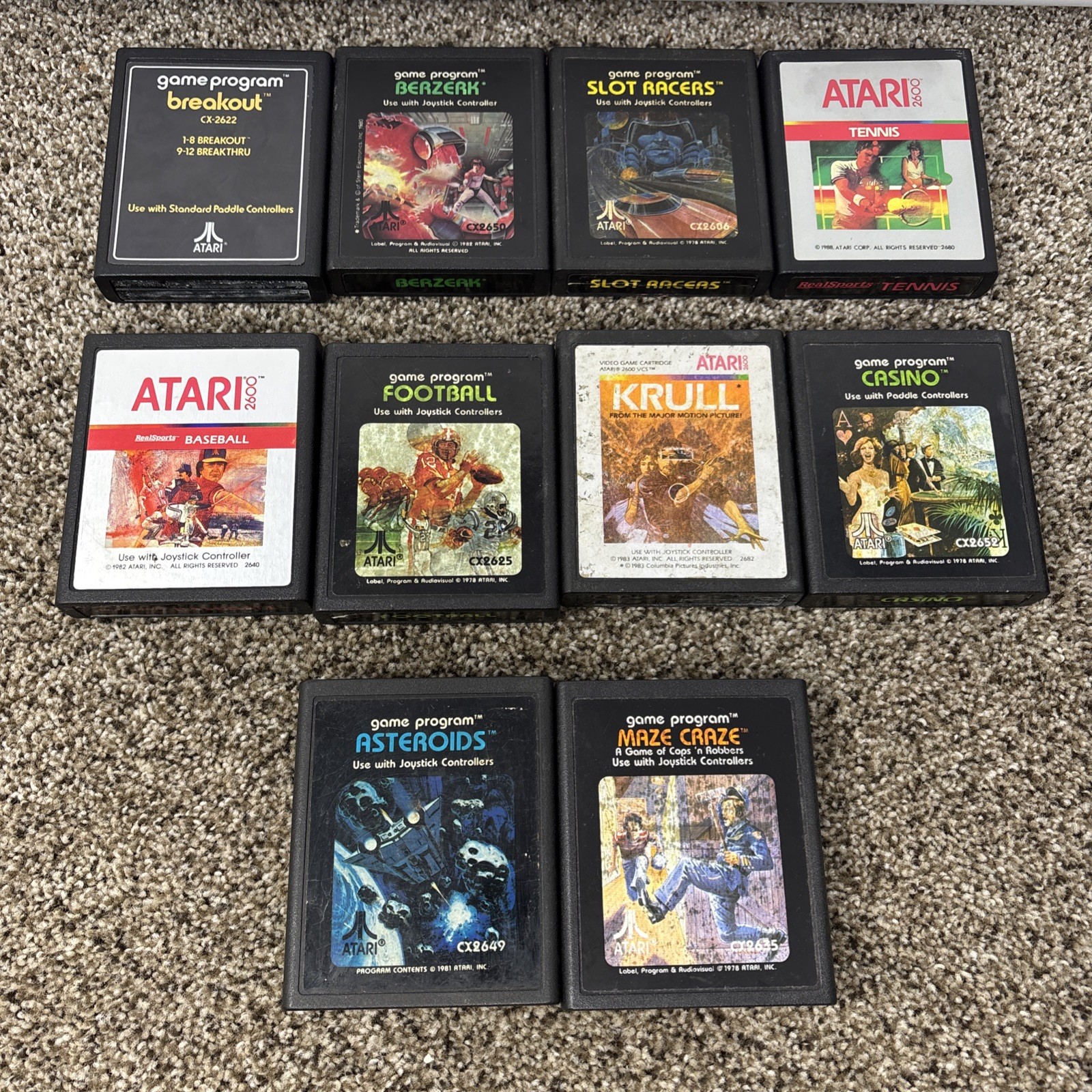 Atari 2600 Junior Jr Console System Bundle 20 Games Joystick Paddles Tested