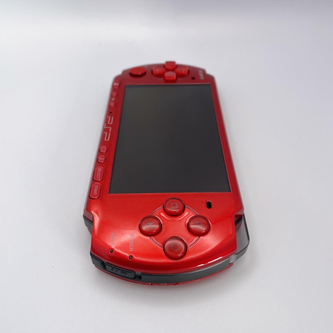 [Excellent Condition] SONY PSP-3000 Console, Radiant Red, with Charging Cable