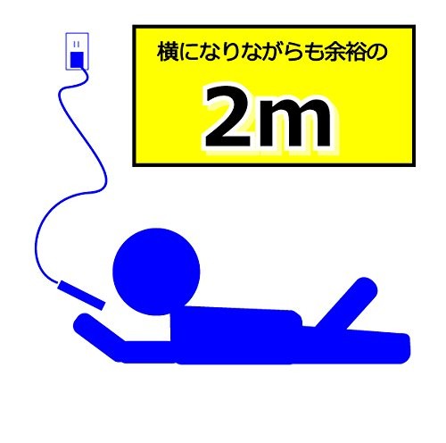 au USB Charger for Feature Phones Straight Cable 2m Compatible with Low-Voltage