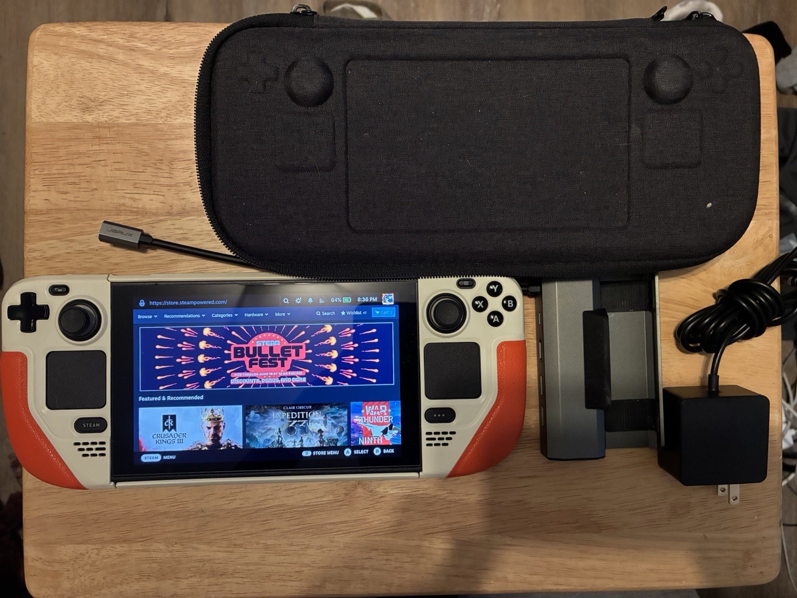 Valve Steam Deck 512GB Handheld LCD Console, Charger, and Carrying Case