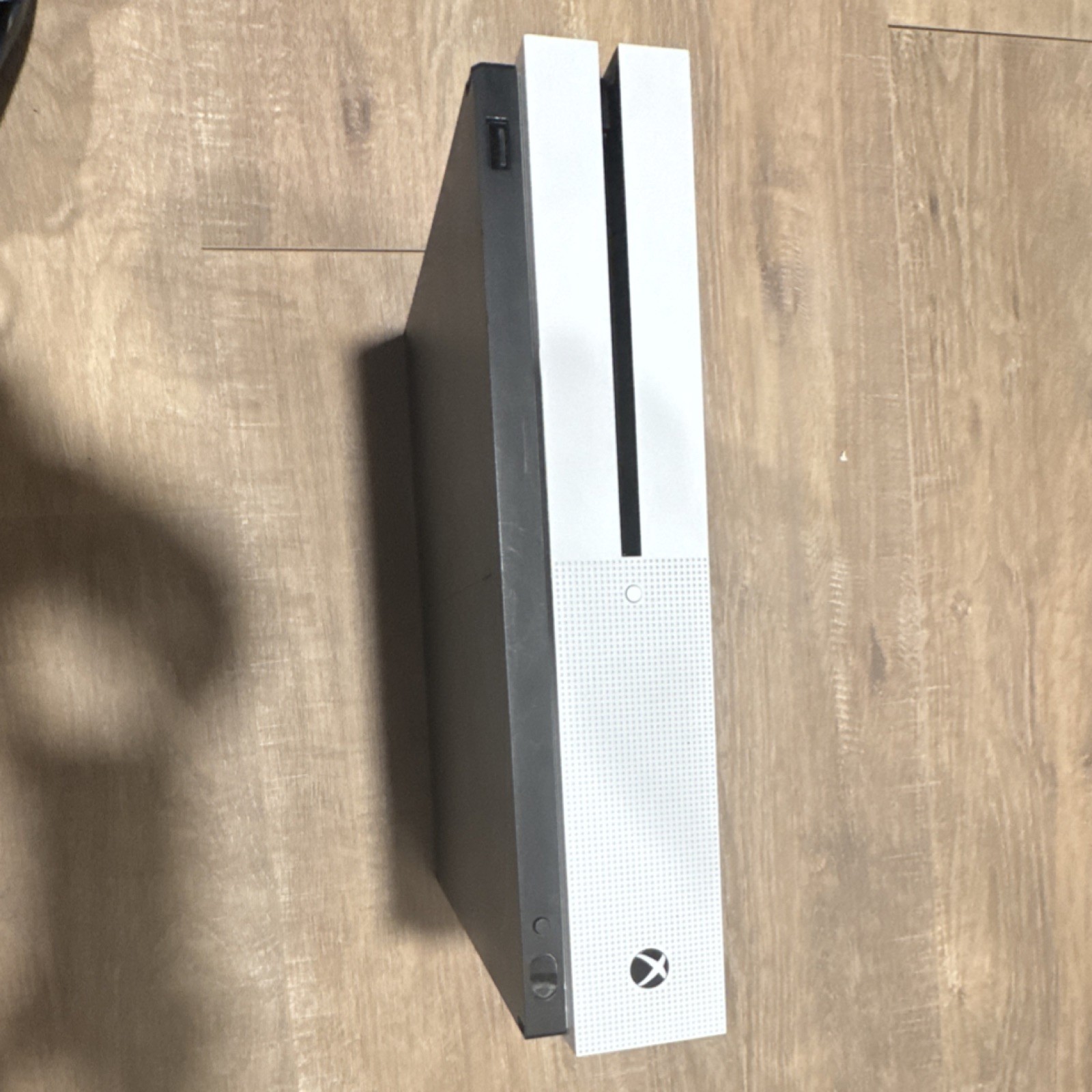 Microsoft Xbox One S White Console with Blue Camouflage Wired Controller & Cable