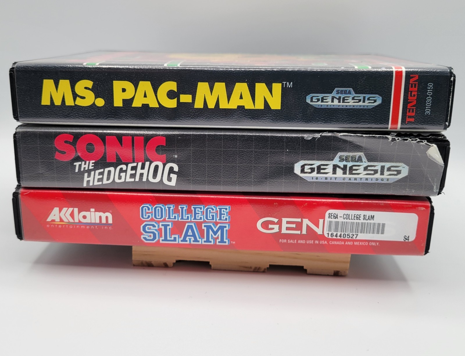 Sega Genesis Model 1 Console Bundle with Sonic Ms Pacman Tested