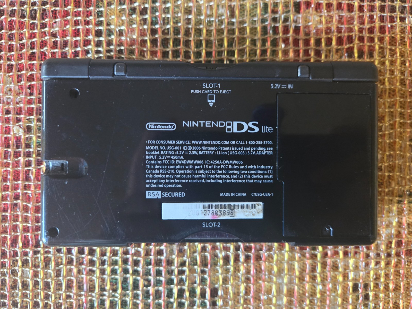 Nintendo DS Lite Console Black With Games, Charger & Stylus TESTED