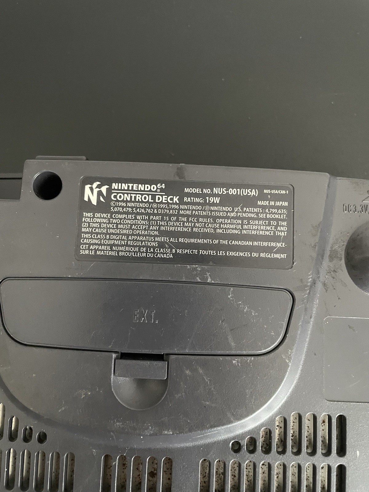 Nintendo 64 Console N64 System NUS-001(USA) Console Only For parts Not Working