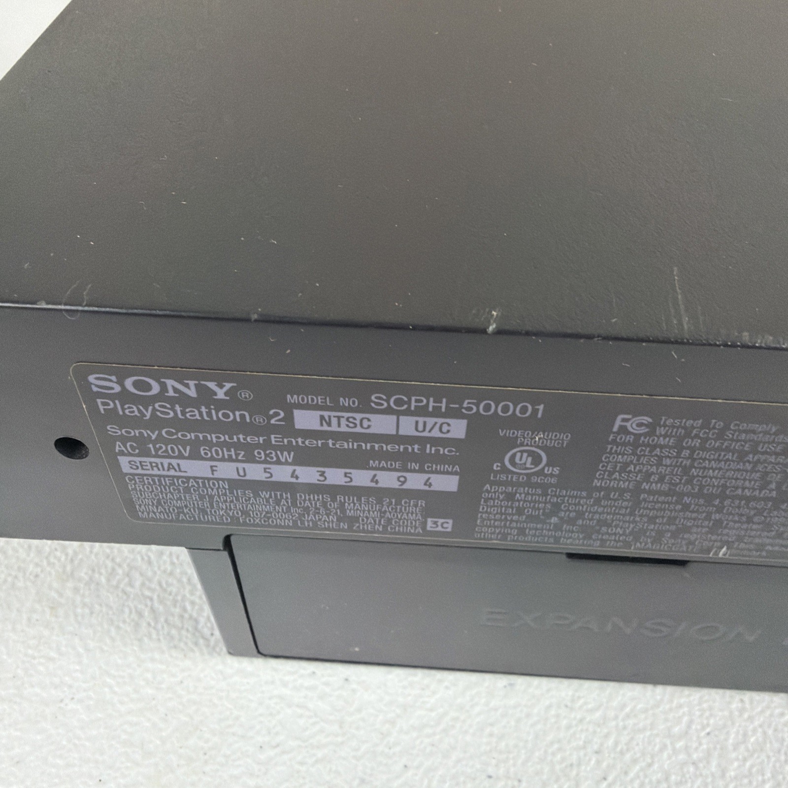 Sony PlayStation 2 PS2 Console SCPH-50001 Fat PARTS OR REPAIR ONLY
