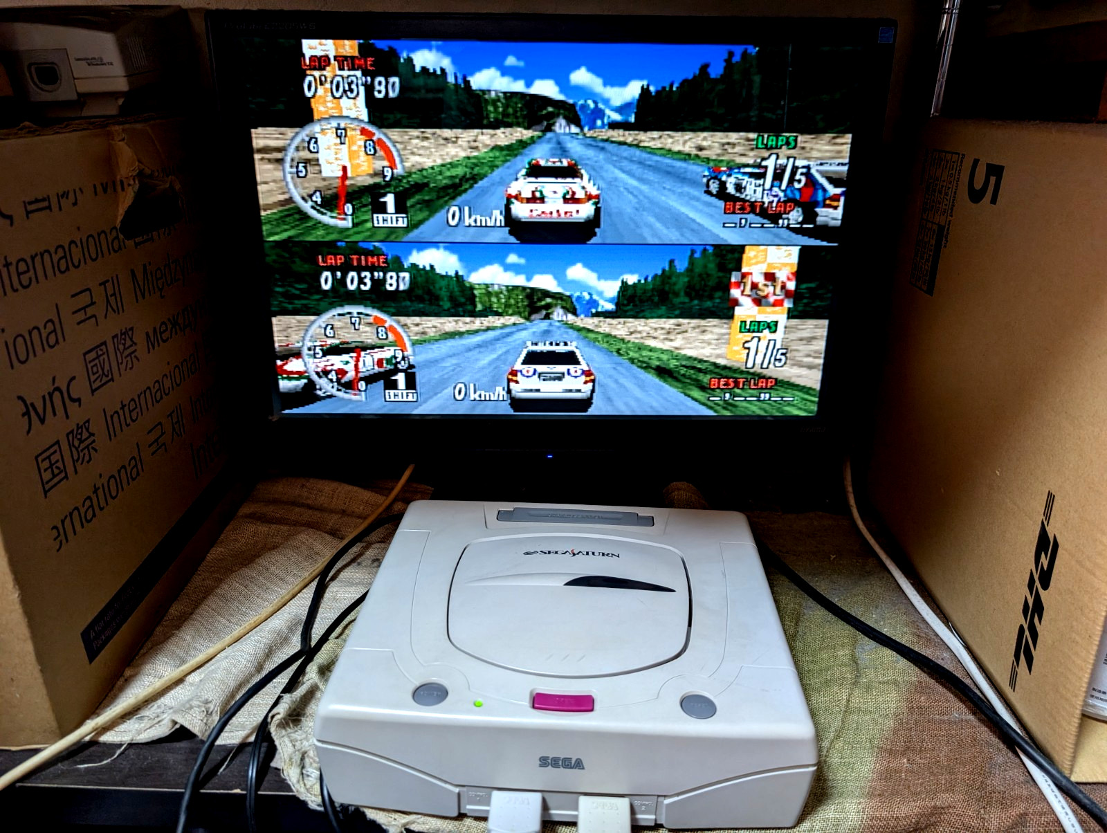 Sega Saturn White Console 3D Multi controller Nights Virtual-On Japan