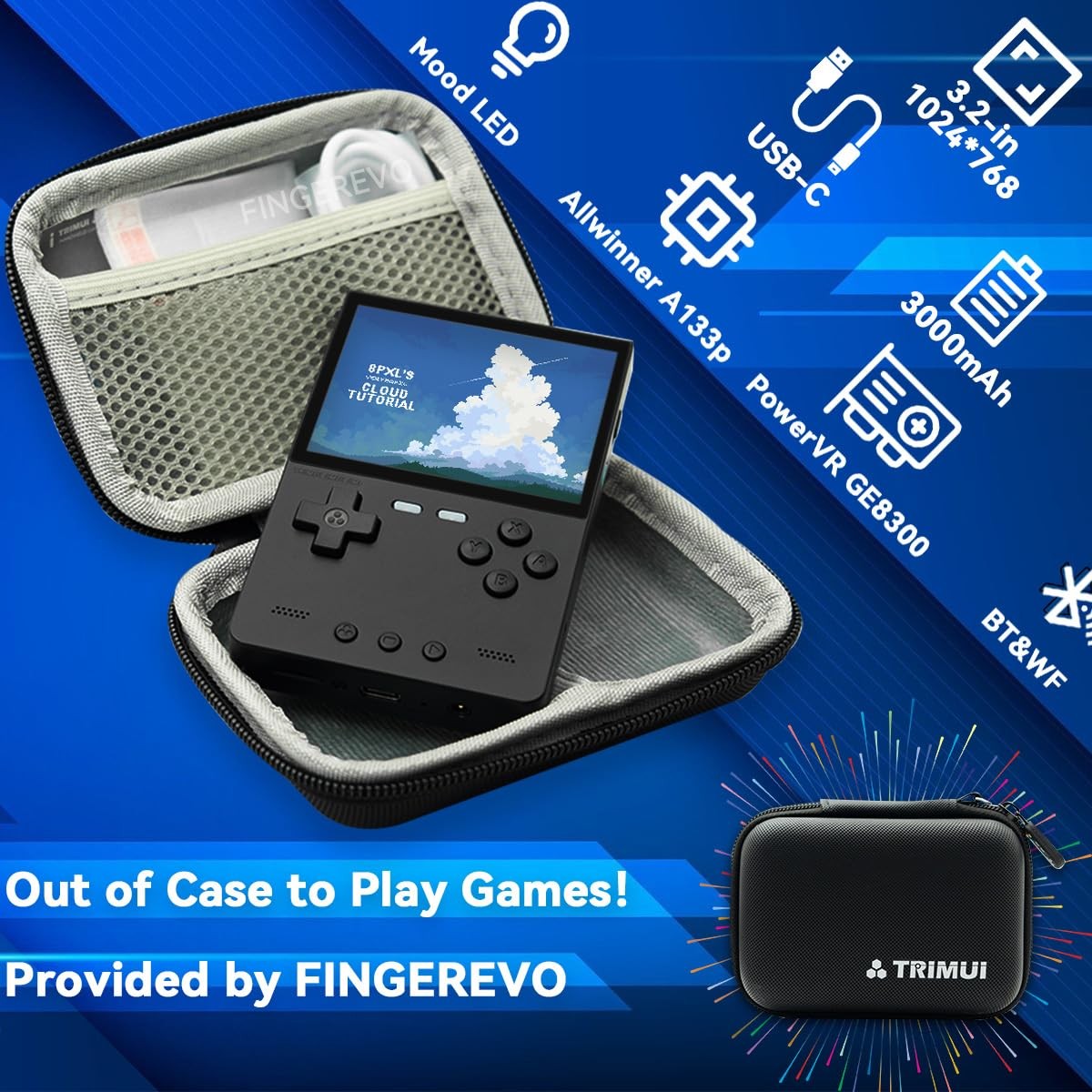 Trimui Brick Handheld Game Console 3.2-inch 1024 * 768 IPS Screen 3000mAh Tri…