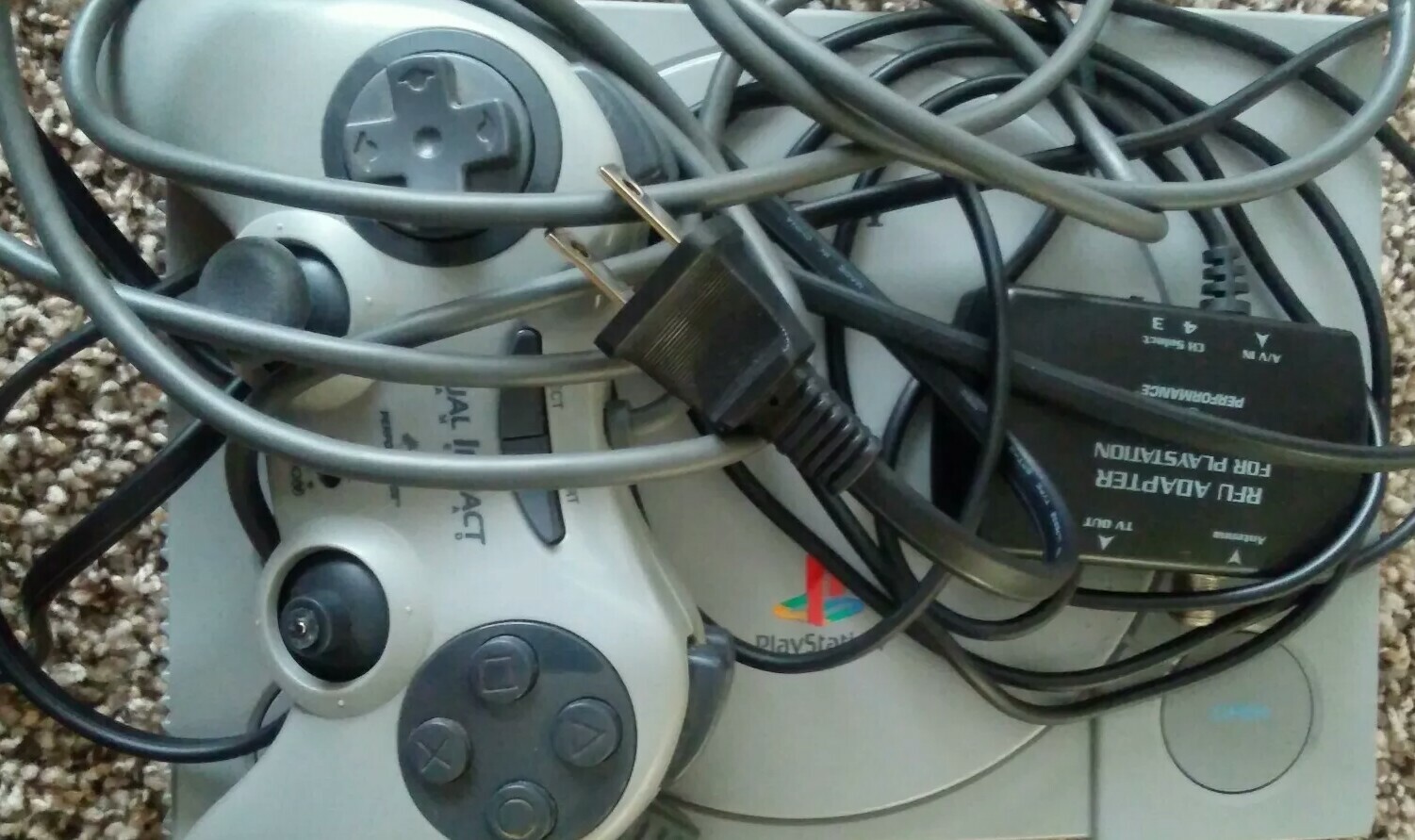 Sony PlayStation 1 Launch Edition Gray Console with dual shock controller