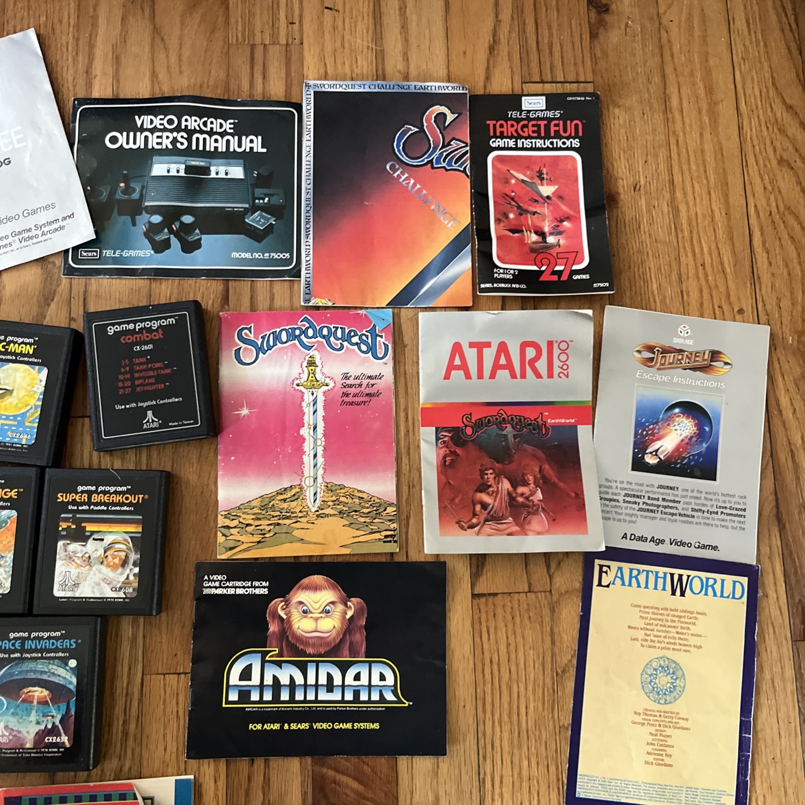 Sears Tele-Games Video Arcade Atari 2600 Console Wood 6 Controllers 16 Games
