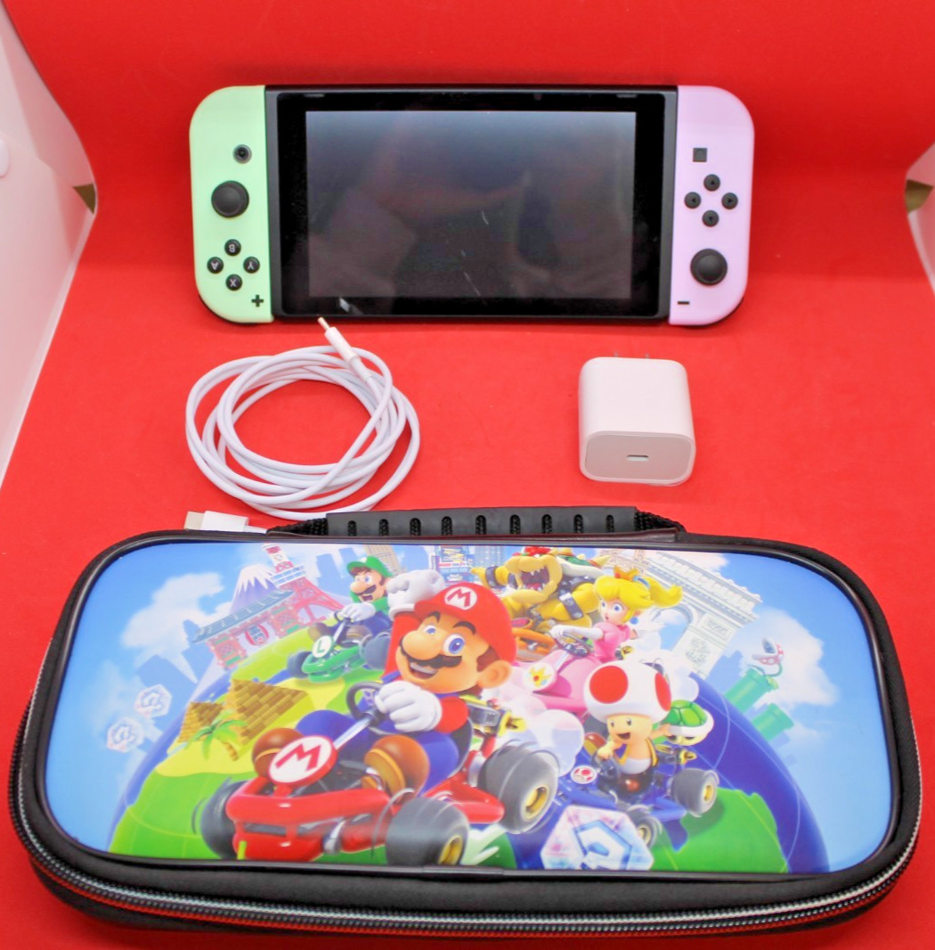 Nintendo Switch HAC-001(-01) 32GB Console w/ Pastel Pink/Pastel Green Joy‑Cons