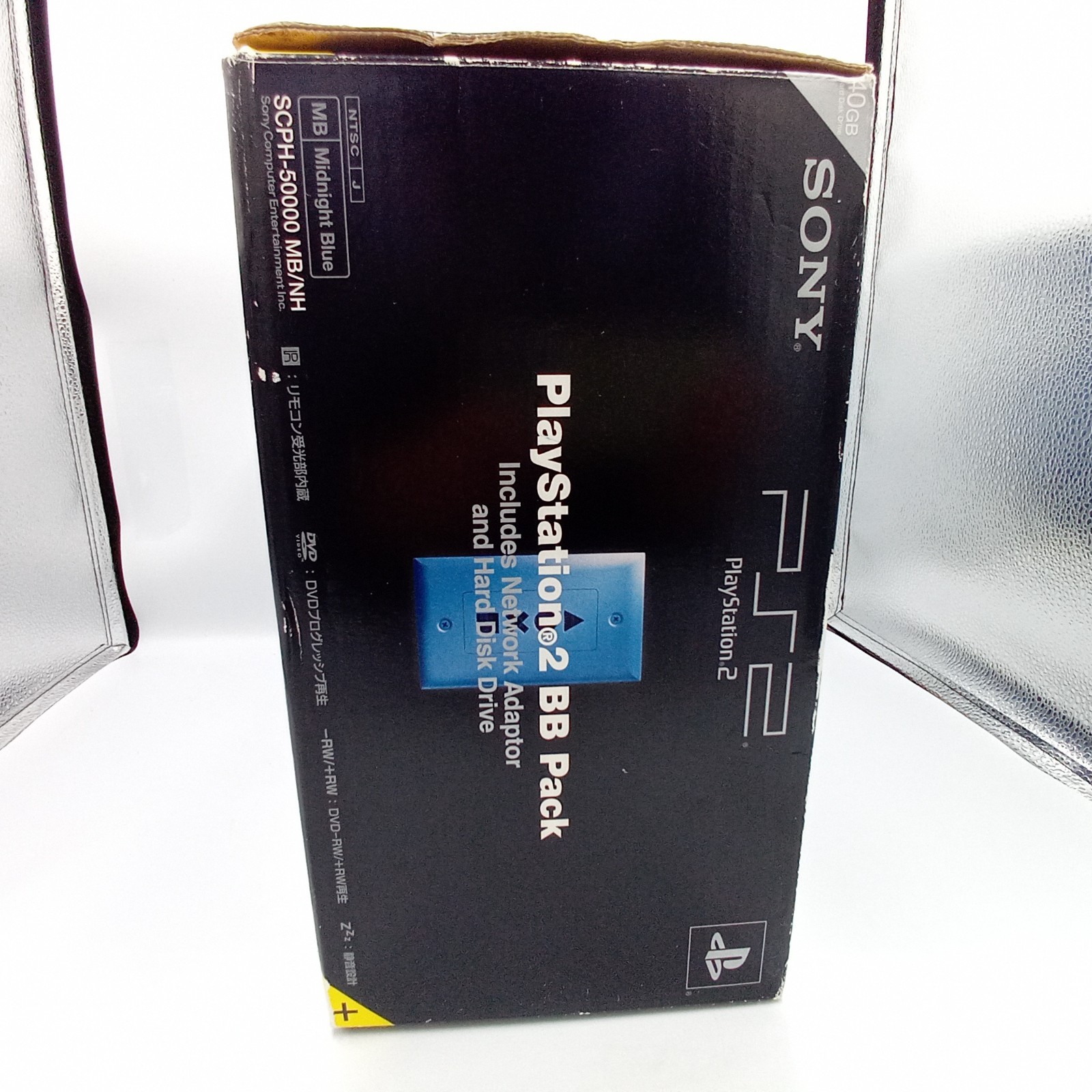 PlayStation 2 Console Midnight Blue SCPH-50000 Boxed HDD Stand Japanese Tested