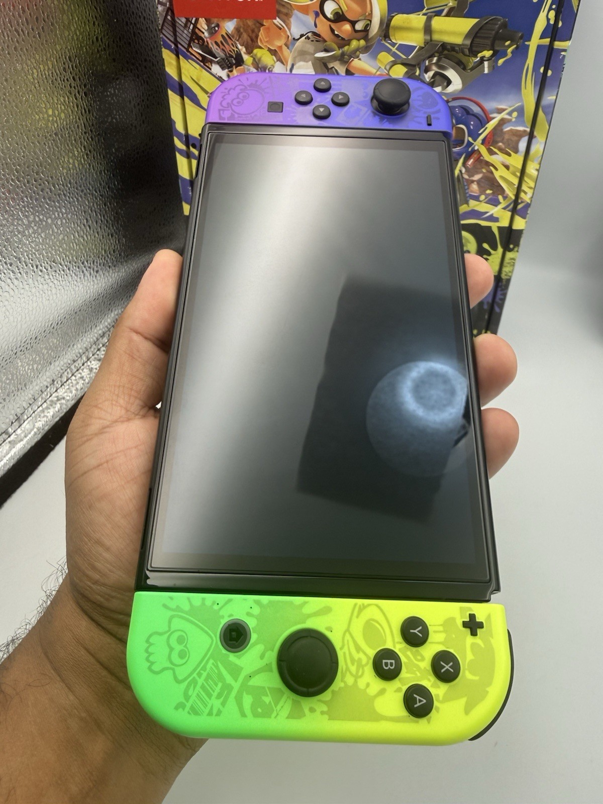 Nintendo Switch OLED Splatoon 3 Edition Complete in Box + SD128GB Excellent