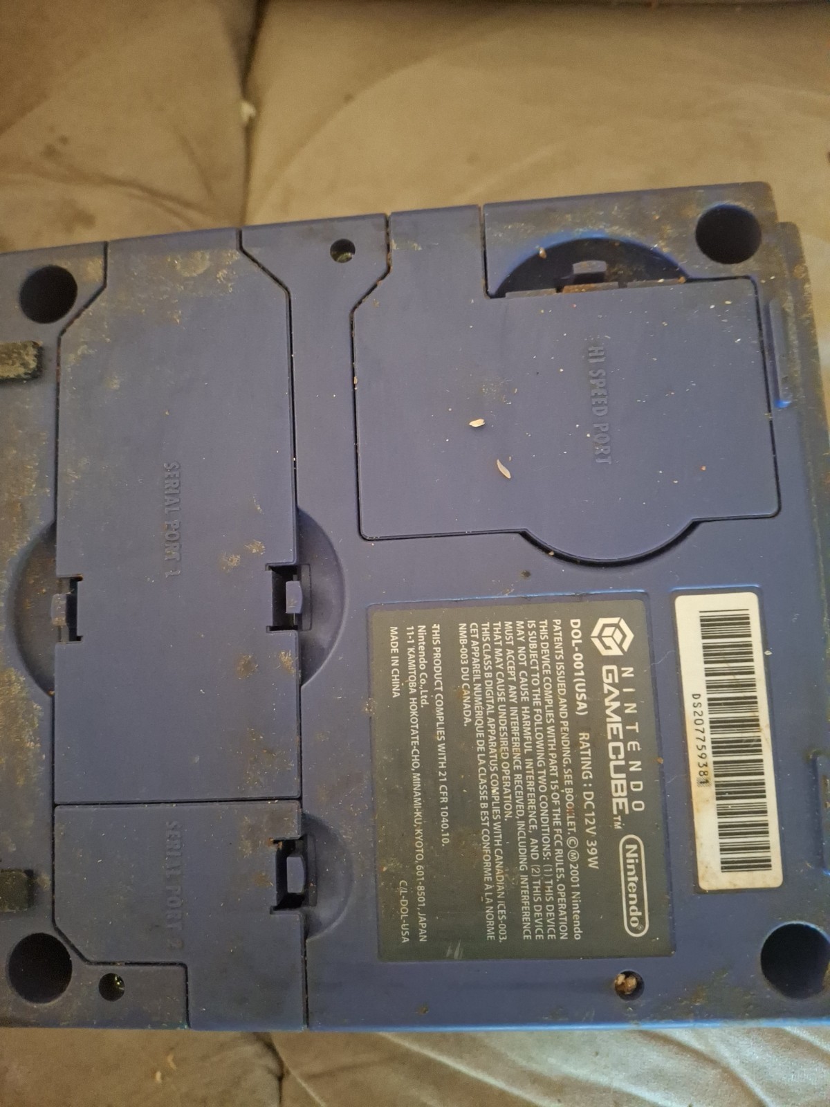 Read! Nintendo GameCube Console Indigo Purple DOL-001 USA Console Only Tested