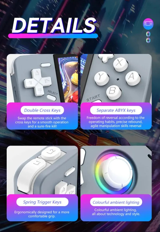 Newest XF40H Retro Handheld Game Console Linux 4.0” IPS Screen Supports