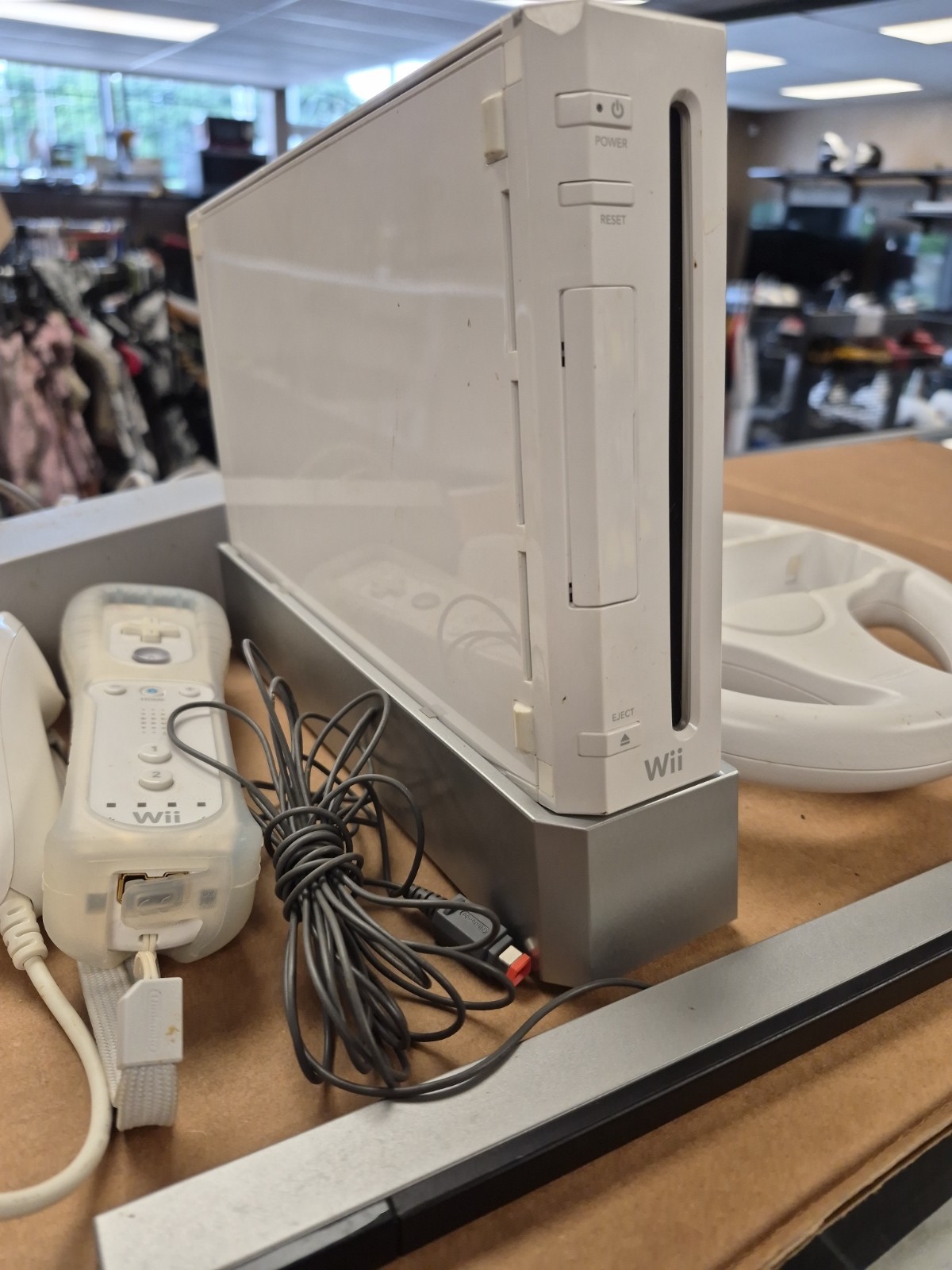 Nintendo Wii System Console W/ One Controller & Stearing Wheel Assessory