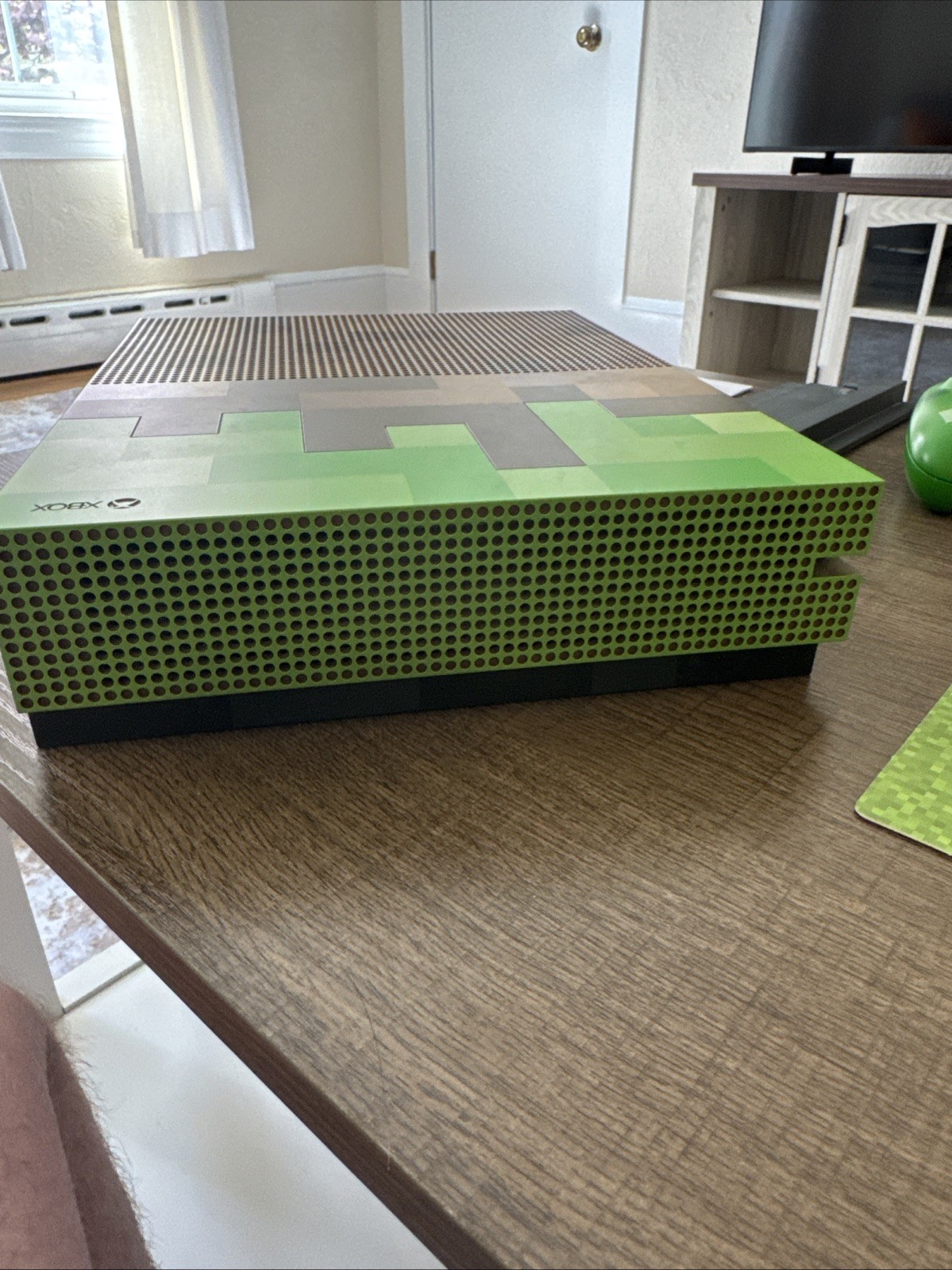 Xbox One S Minecraft Console Creeper Controller Complete CIB Box Stand Inserts