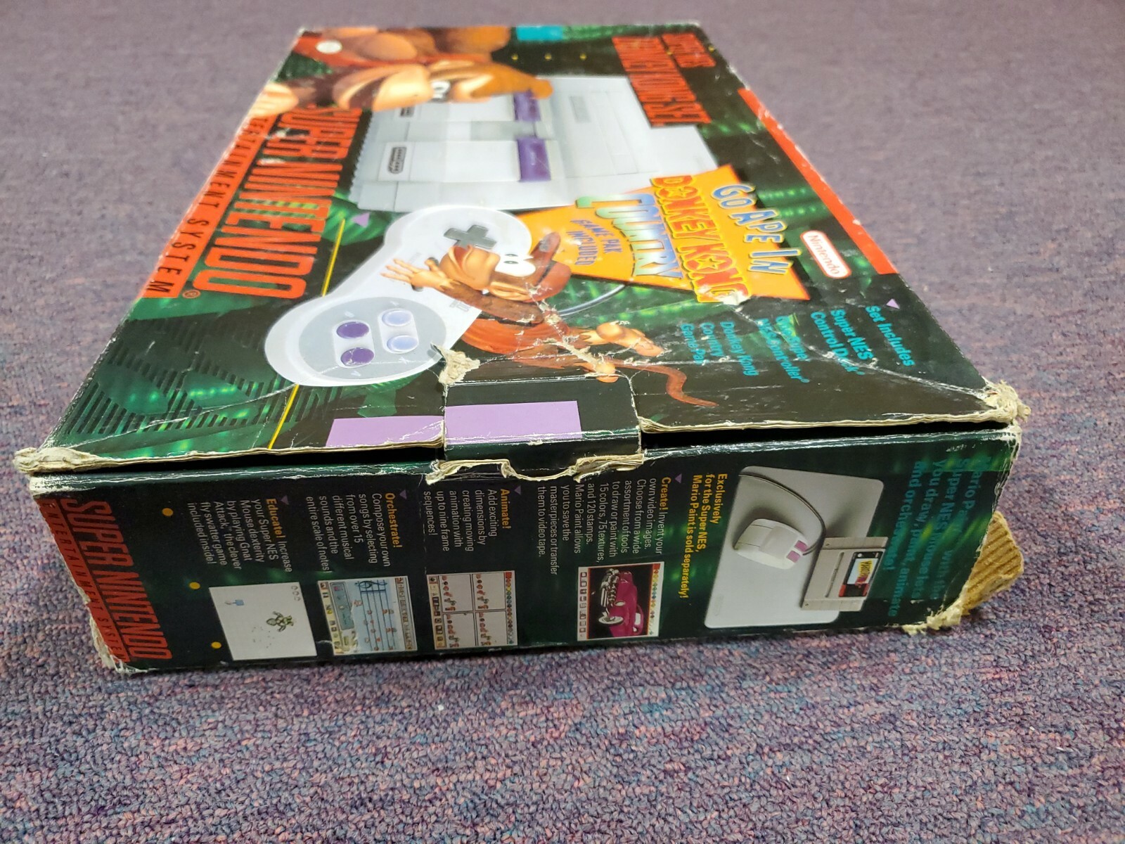 Super Nintendo Entertainment System Super Donkey Kong Console SNES (Works Well)