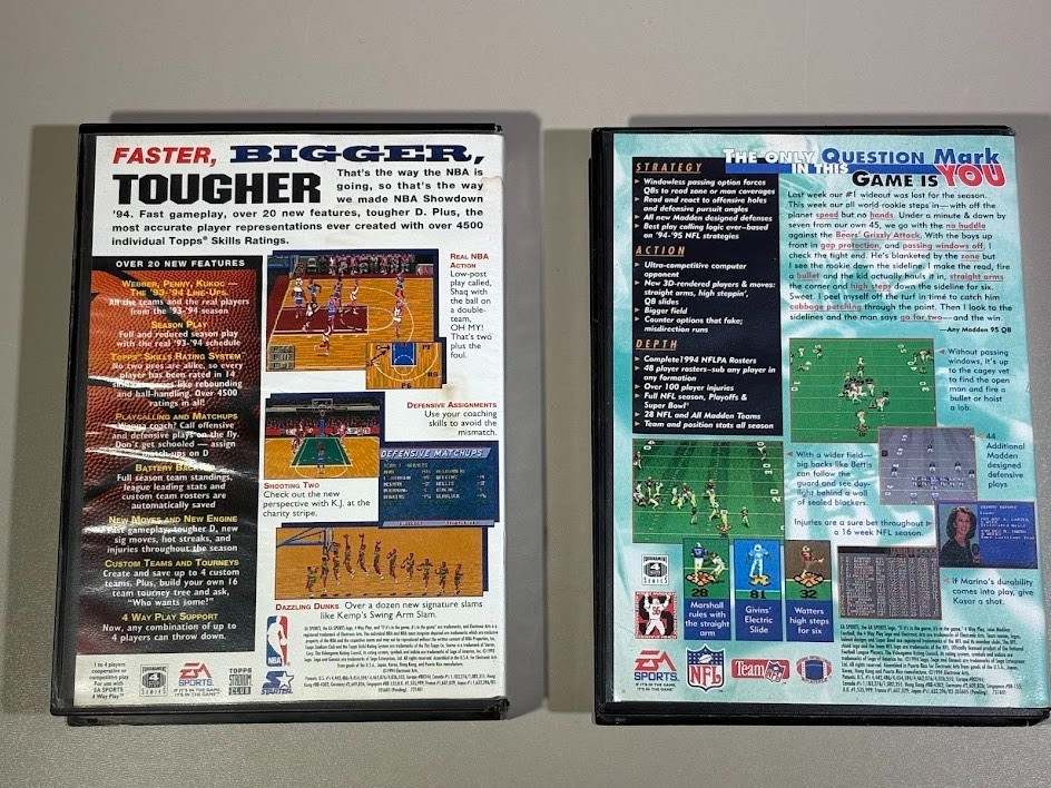 Sega Genesis Classic AtGames Bundle – Works Perfectly – NBA 94 & Madden 92