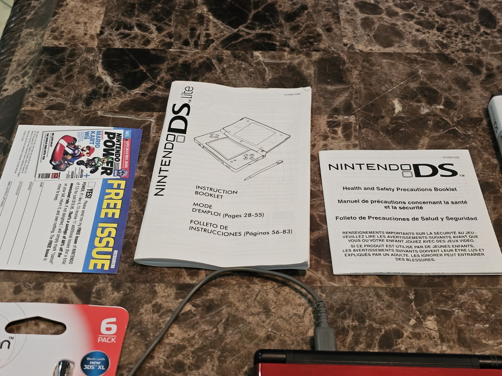 Nintendo DS Lite System – Crimson red Complete In Box – Works – Excellent cond.