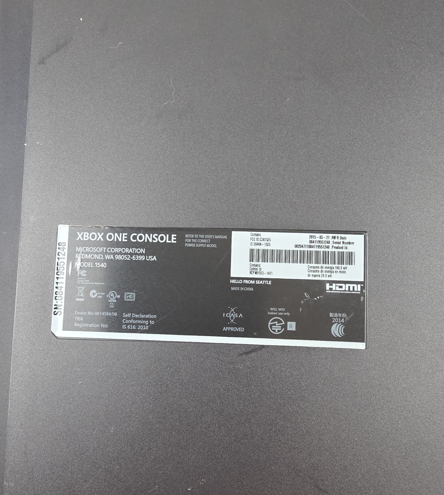 Microsoft Xbox One 500GB Home Video Game Console Black 1540 Reset Working