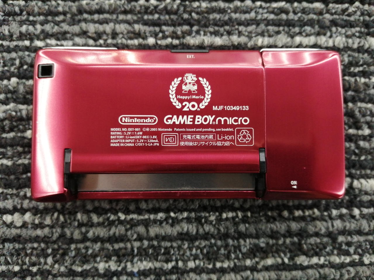 Nintendo GameBoy Micro 20th anniversary NES Color Game Console and adapter Japan