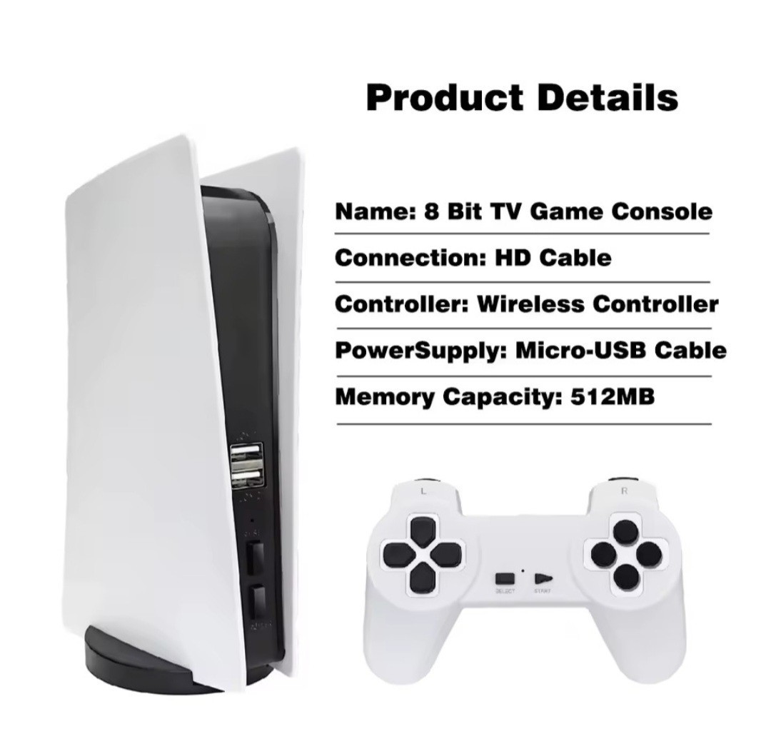 GS5 4K HD Retro Game Console HDMI Wireless 2 Controllers 600+ Games Plug & Play
