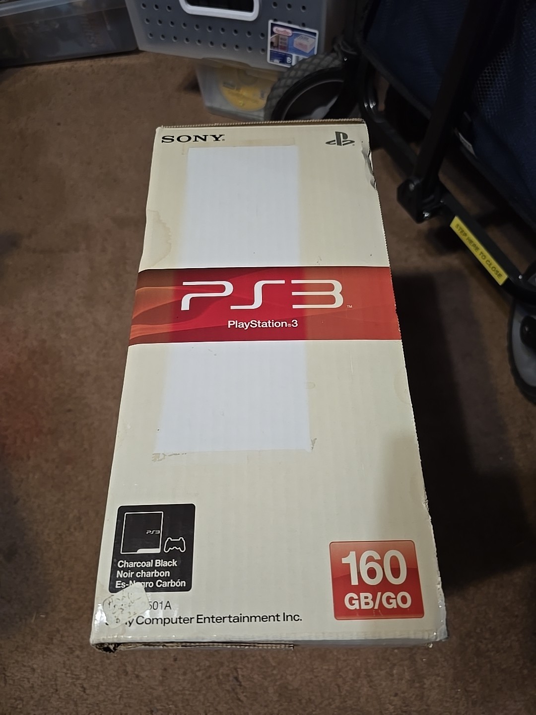 PS3 Slim 160GB Console w/ Box TESTED — No Controller — As Is
