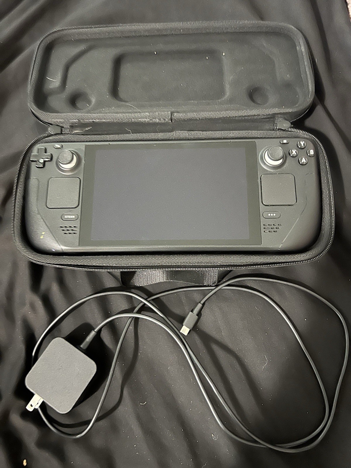 Valve Steam Deck Black 64GB Gaming Console W Case, Charger, Sd Card And Dock