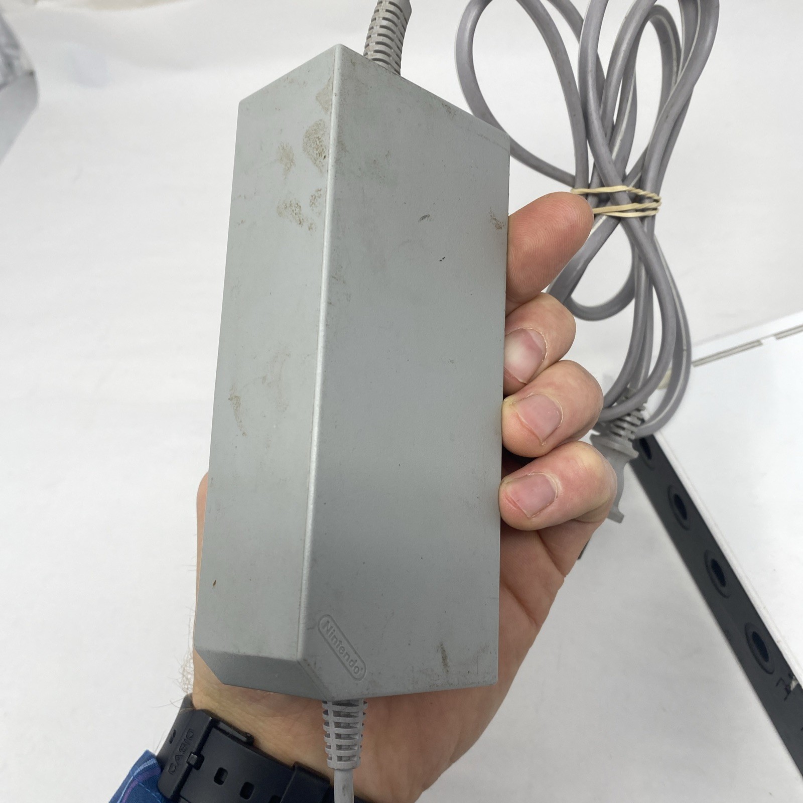 Wii Nintendo Console, Power Adapter FOR PARTS or Repair Powers On Untested