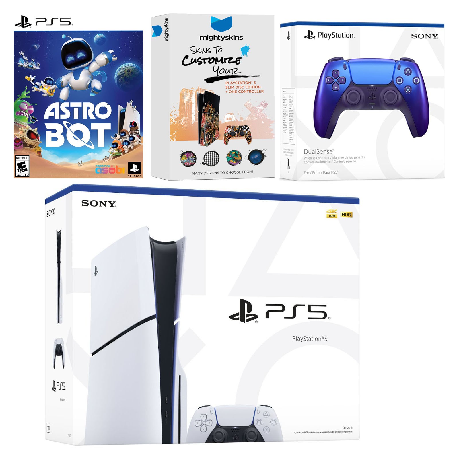 Sony PlayStation 5 Disc Bundle + Astro Bot Game, Extra Controller – Indigo