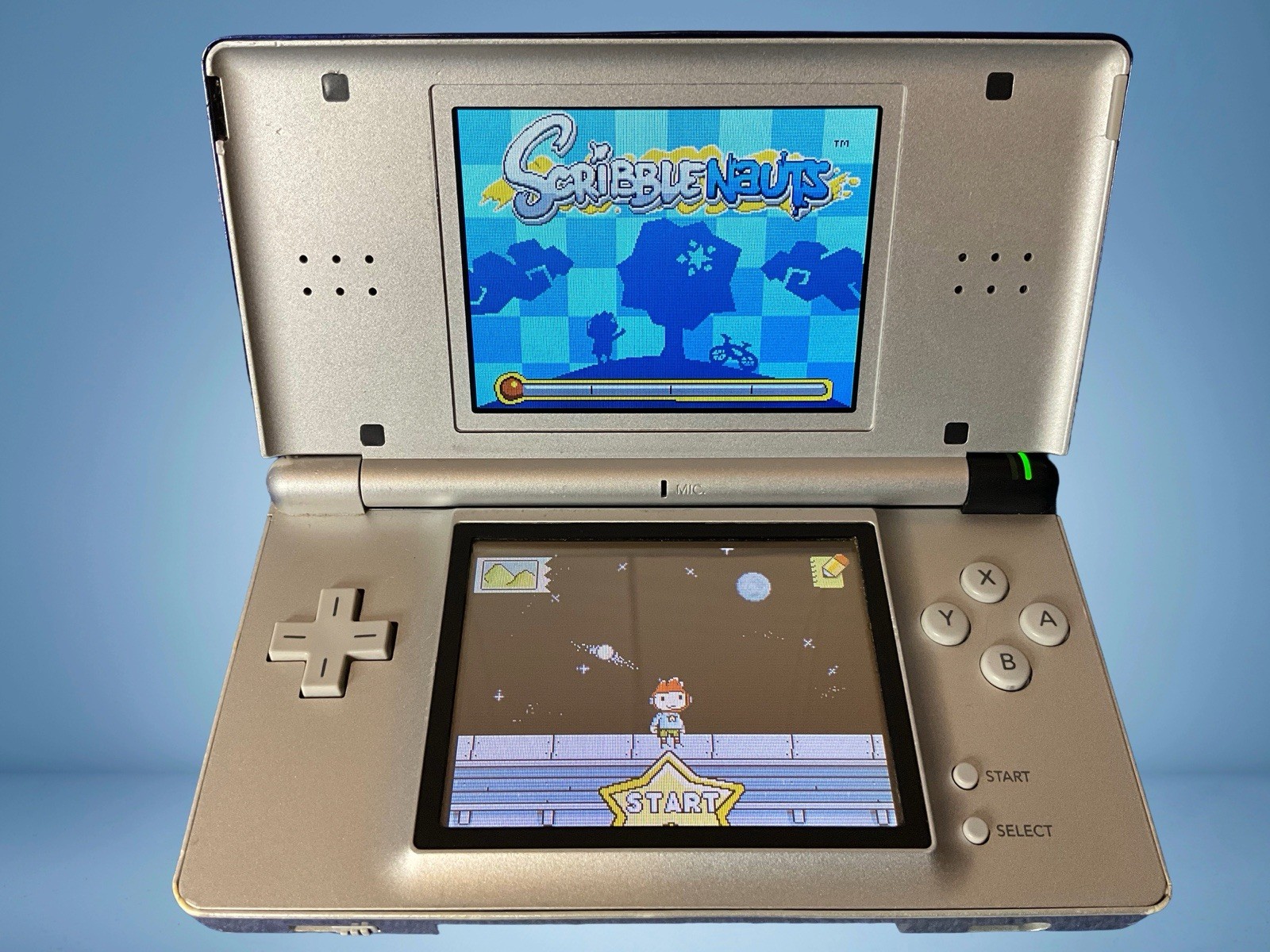 Nintendo DS Lite Cobalt Blue/Silver With Brand New Accessory Pack and 3 Games