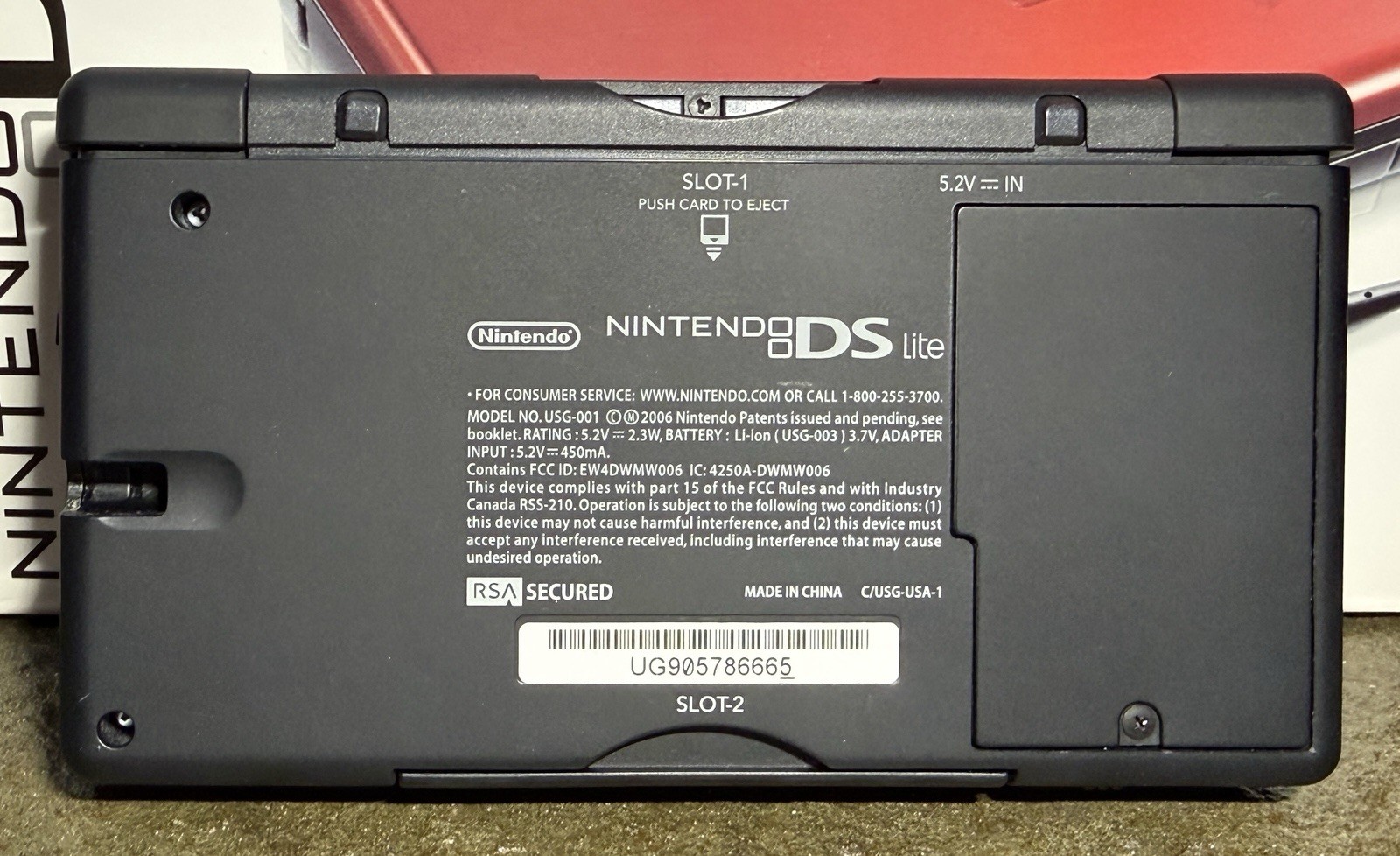 Nintendo DS Lite Crimson/Black Complete With Games