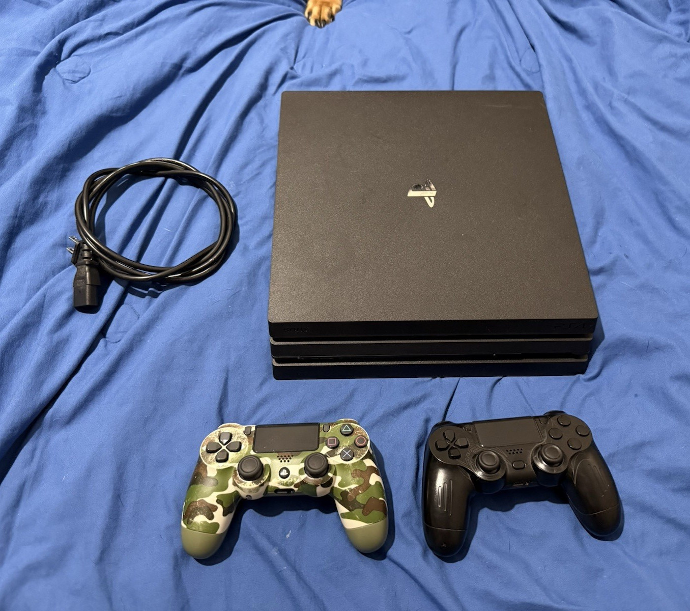 PS4 Pro 1TB Black CUH-7115B w/ 2 DualShock Aftermarket Controllers
