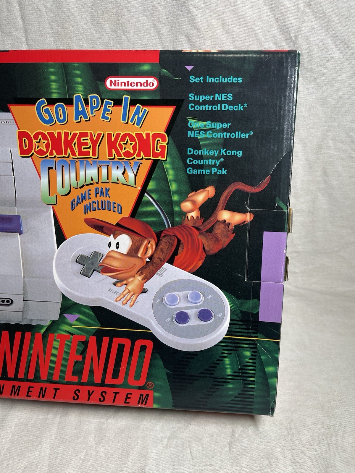 Super NES Donkey Kong Console Set CIB W/ Matching Serial Number – Tested!