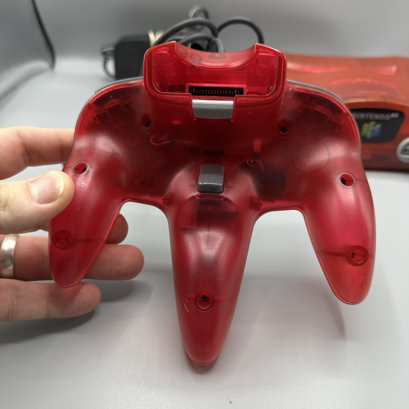 N64 Watermelon Red Funtastic Console Tested Working USA W CONTROLLER