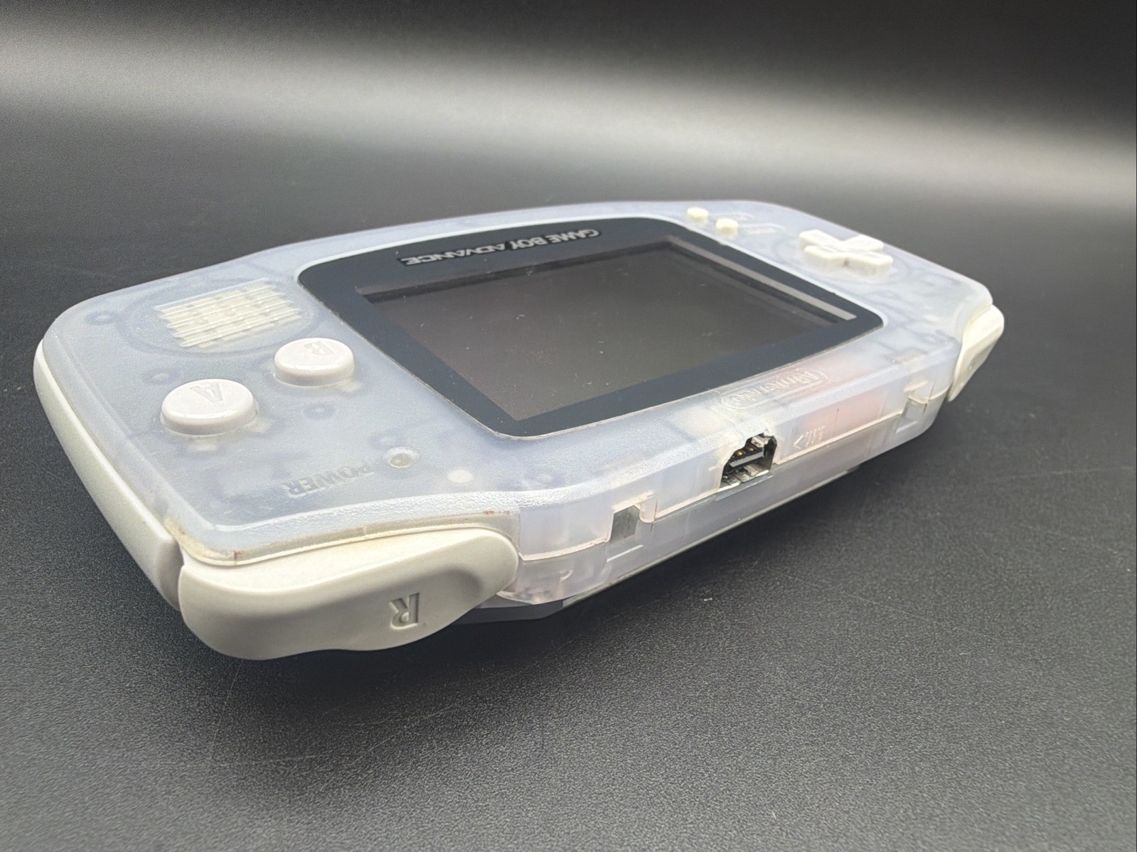 Nintendo Game Boy Advance Console System Clear Glacier Works No Battery Cover!