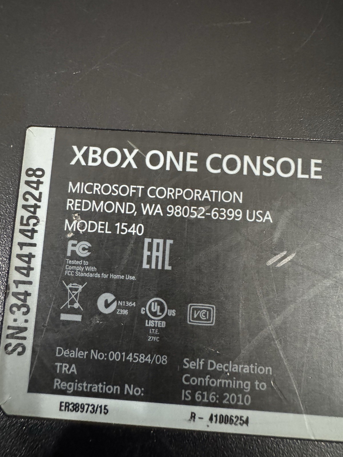 Microsoft Xbox One 500GB Console Gaming System & Power Supply Only Black 1540
