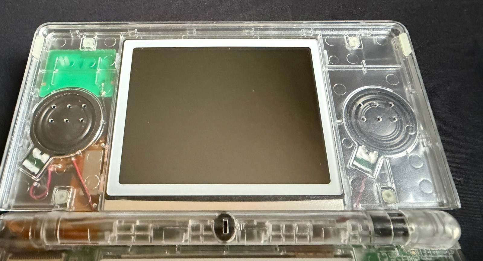 Nintendo DS Lite Clear Transparent Console w/ Charger Stylus GBA Slot