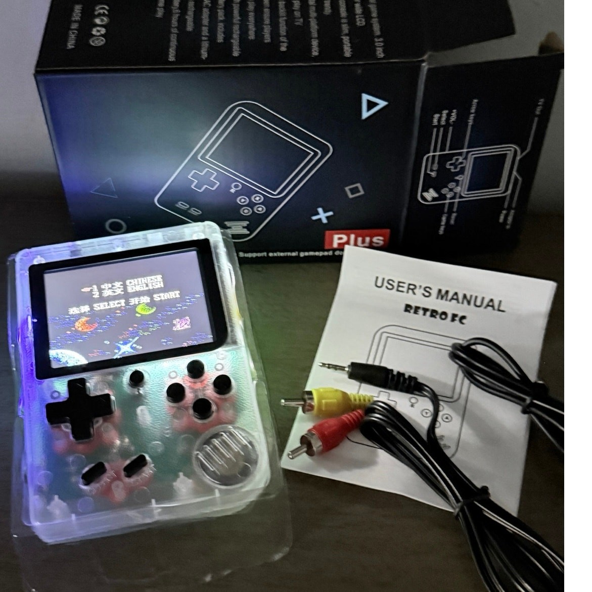 Game Box Plus- Hand Held Game System, 400 Games In 1 w/ Light Up Clear Case NIB