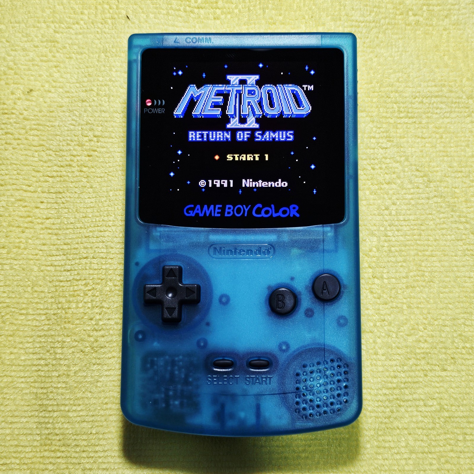 Nintendo Game Boy Color Clear Blue+ AMOLED Touch Screen +USB-C Charging
