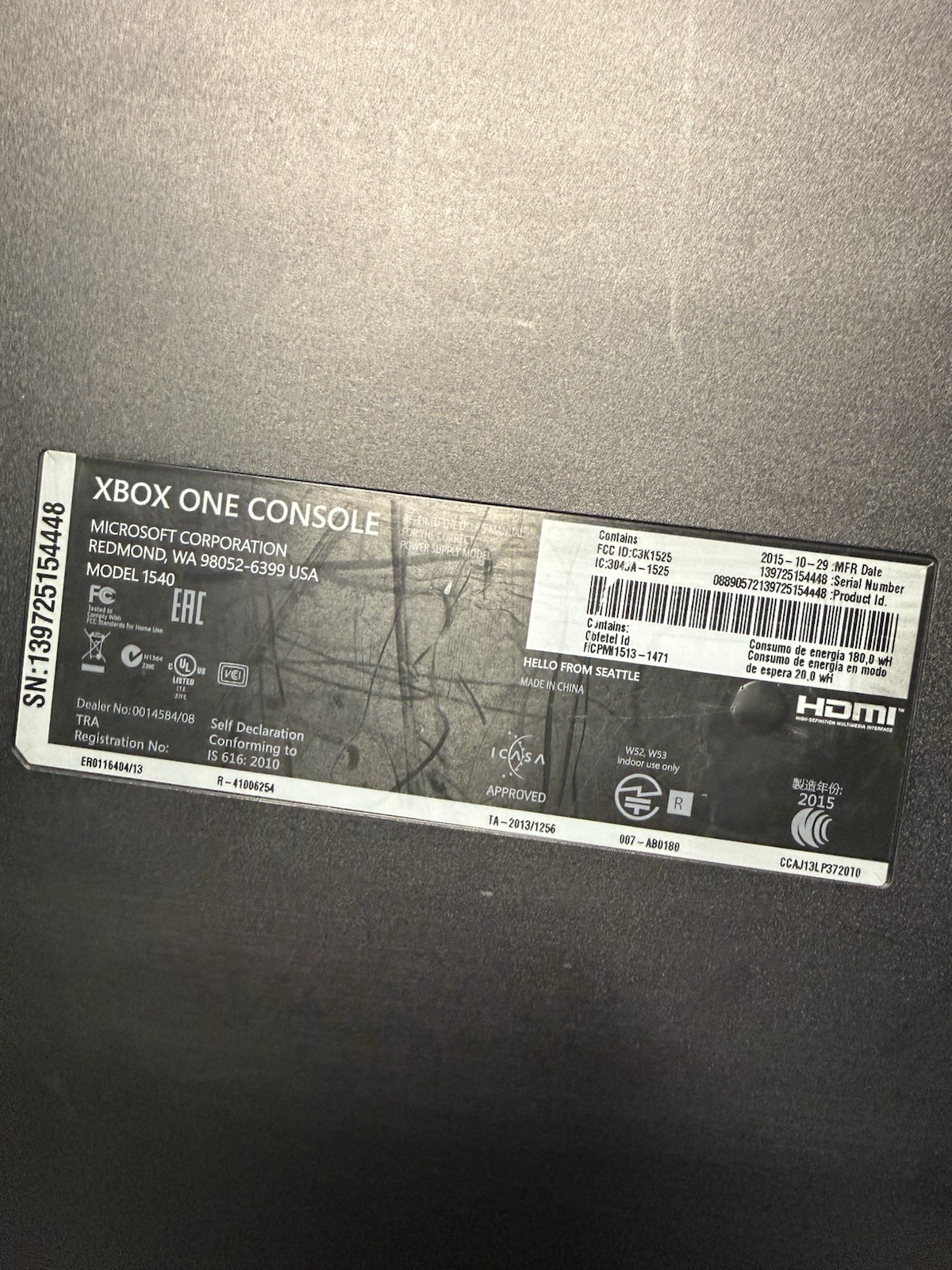 Xbox One Console 365GB Black Bundle Controller Games
