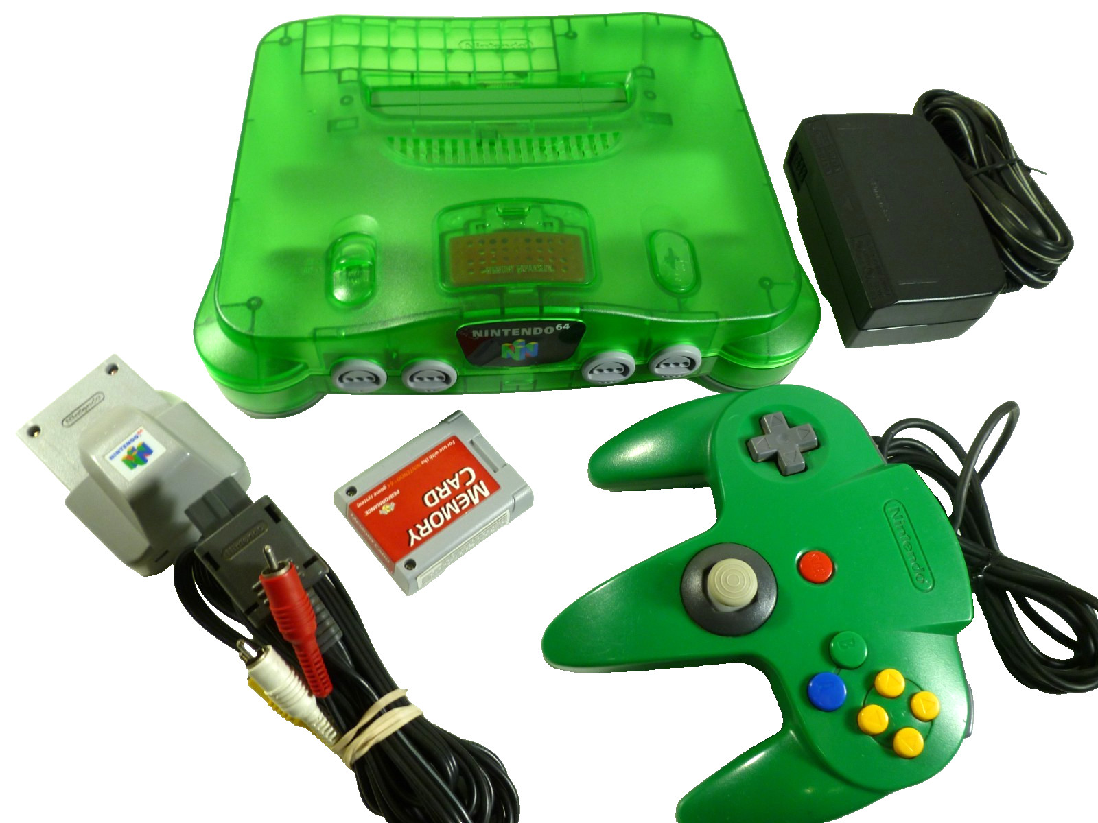 Nintendo 64 Funtastic Jungle Green Controller Expansion – Oem cord Rumble Bundle