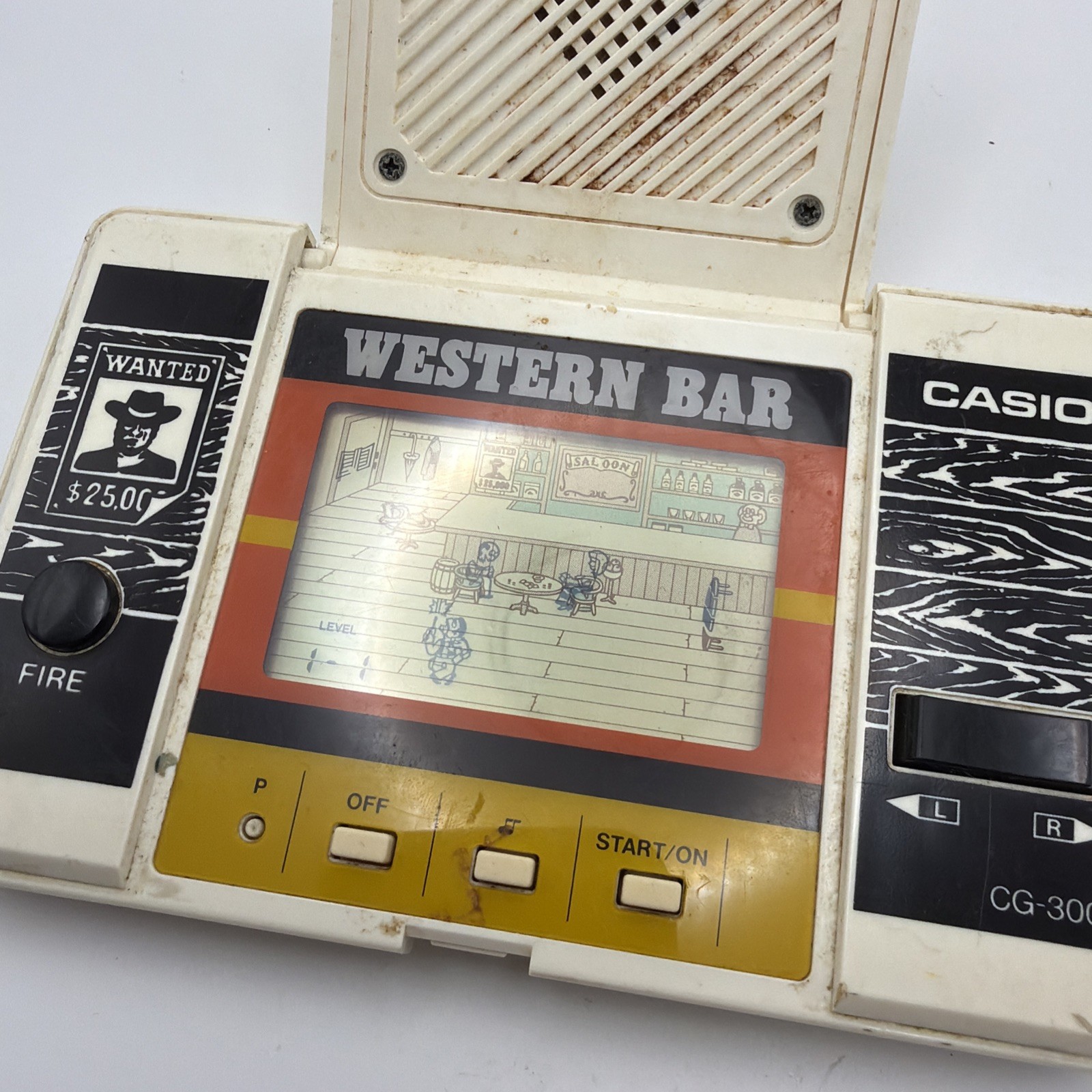 WESTERN BAR CASIO GAME WORKING CG-300 Japan 1984 – Missing Battery Cover – Read