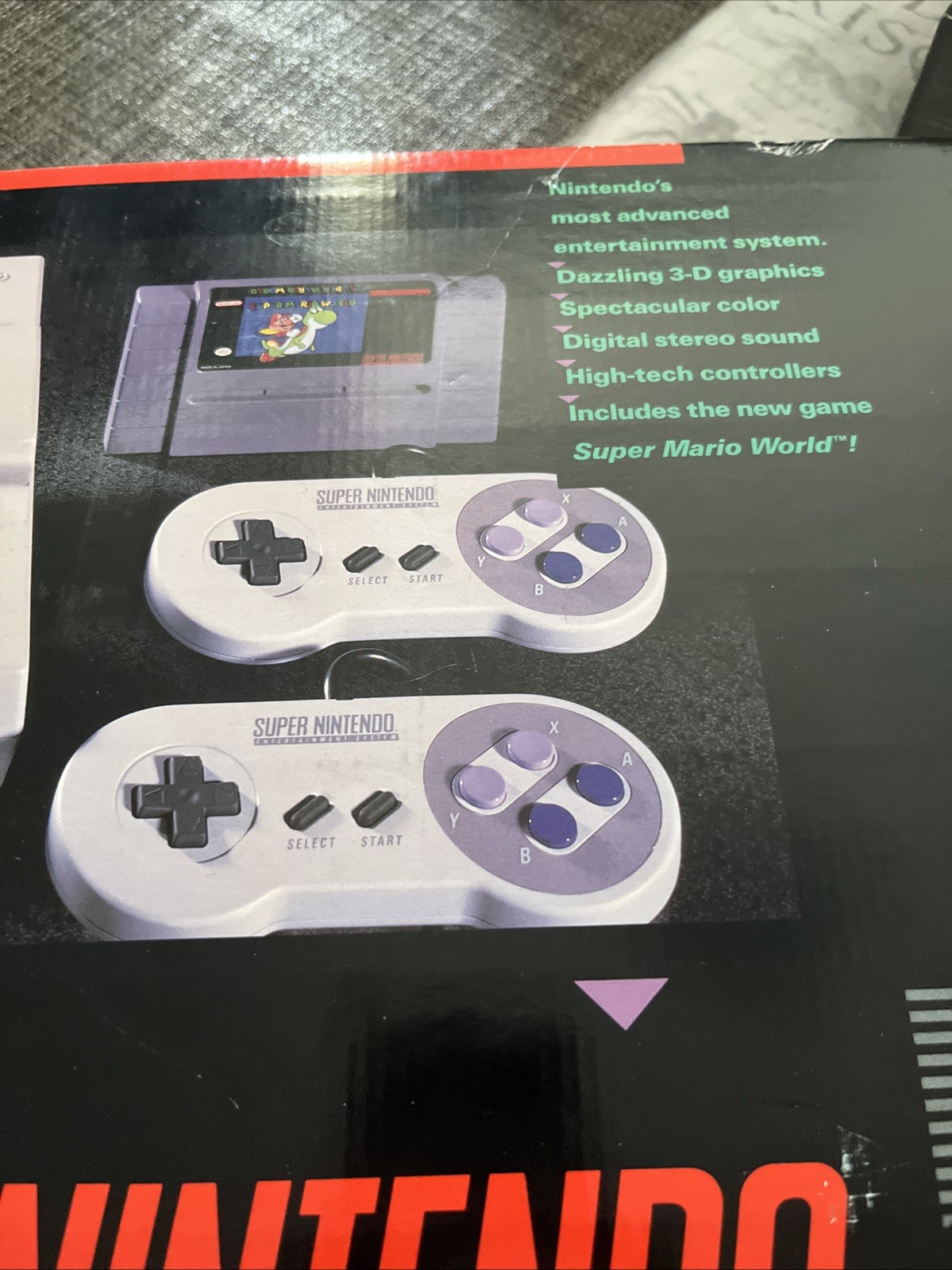 Super Nintendo SNES Console Super Set Near Complete Super Mario World+Games!