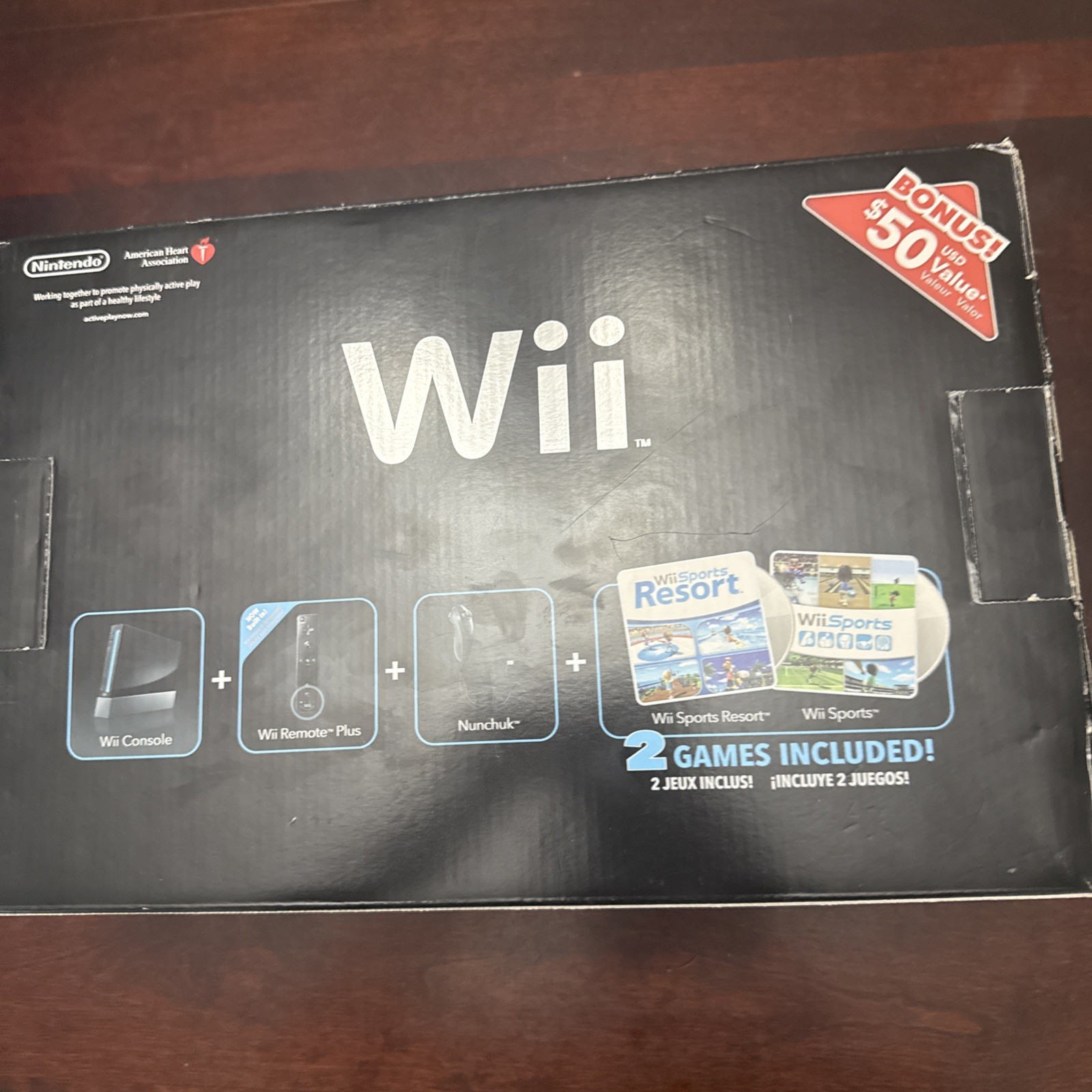 Nintendo Wii With Wii Sports + Wii Sports Resort Black Console System Bundle
