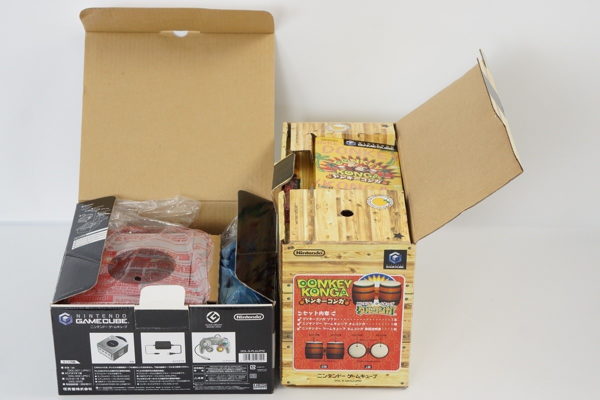 GameCube Silver Console + Donkey Konga Starter Boxed Tested System DNH10341950