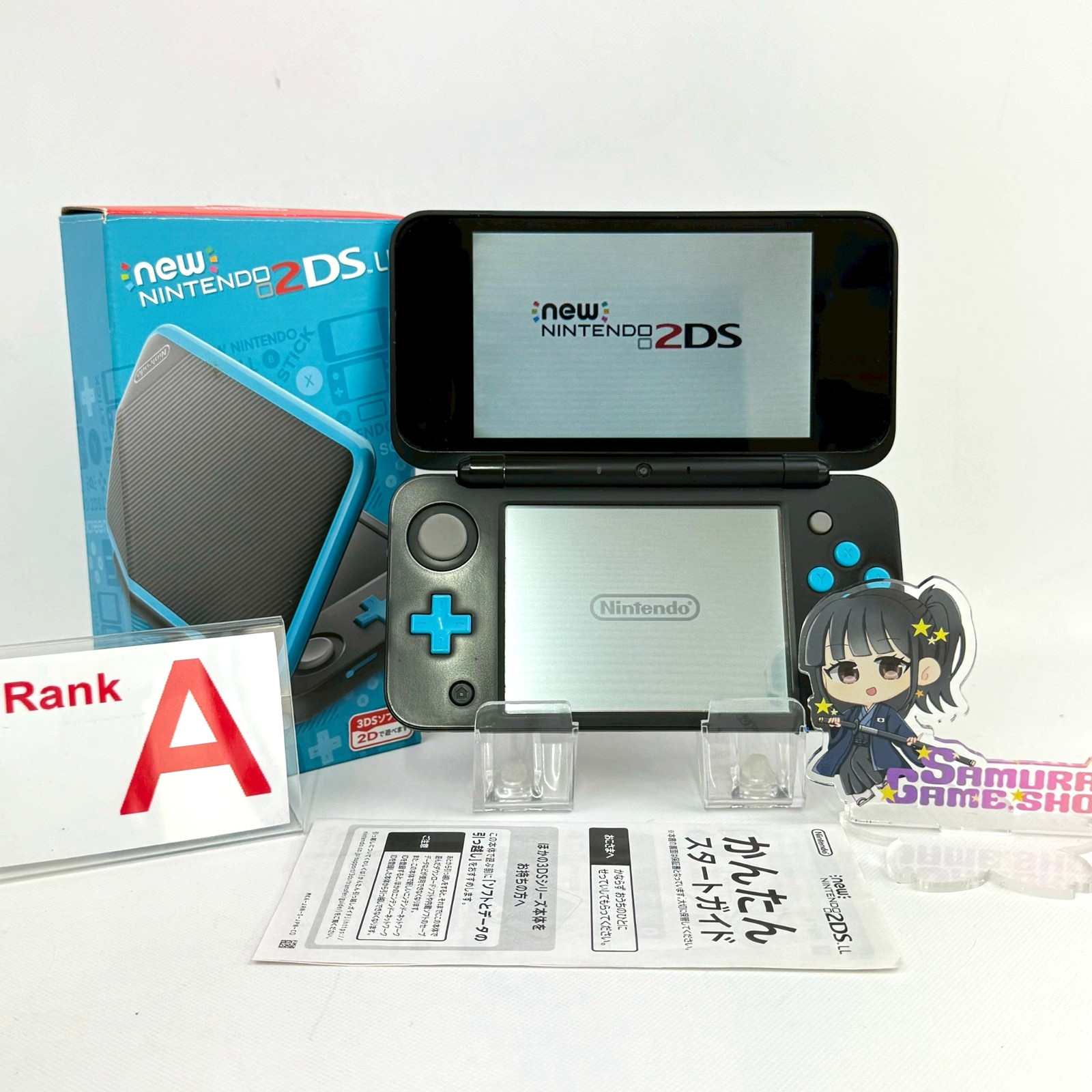 Nintendo new 2DS XL LL Turquoise x Black Console Boxed A Rank Japanese Only 24