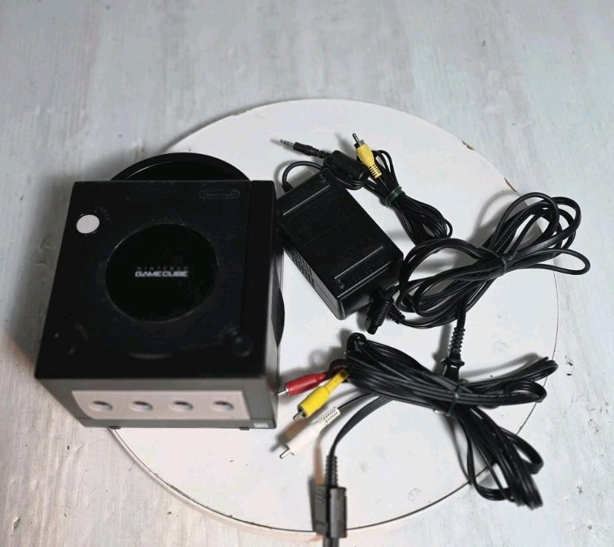 Nintendo GameCube System DOL-001 Black w/Power Adapter and Jack’s. Clean. Tested