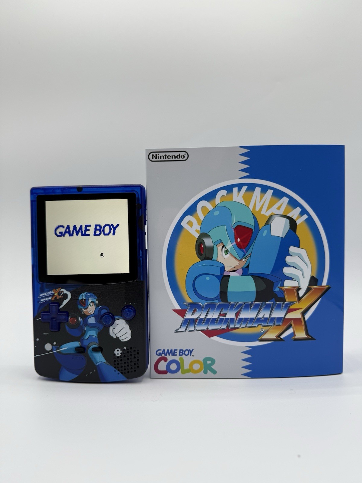 Custom Mega Man USB C Rechargeable Nintendo Gameboy Color W/ Matching Box